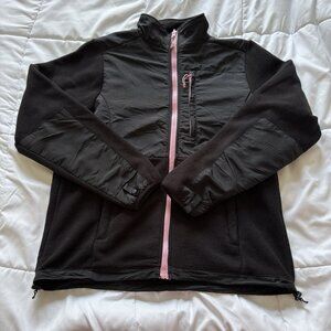 Mountain Fog Womens Size Medium Fleece Jacket Black Pink Zip Pockets Winter Fall